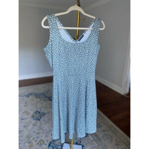 Fensace Sage Green Speckle Print Fit & Flare Sleeveless Dress Spring Easter Boho